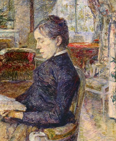 Adele Tapie de Celeyran (1840-1930) condesa de Toulouse-Lautrec-Monfa en el salón del Chateau de Malrome, 1887 de Henri de Toulouse Lautrec